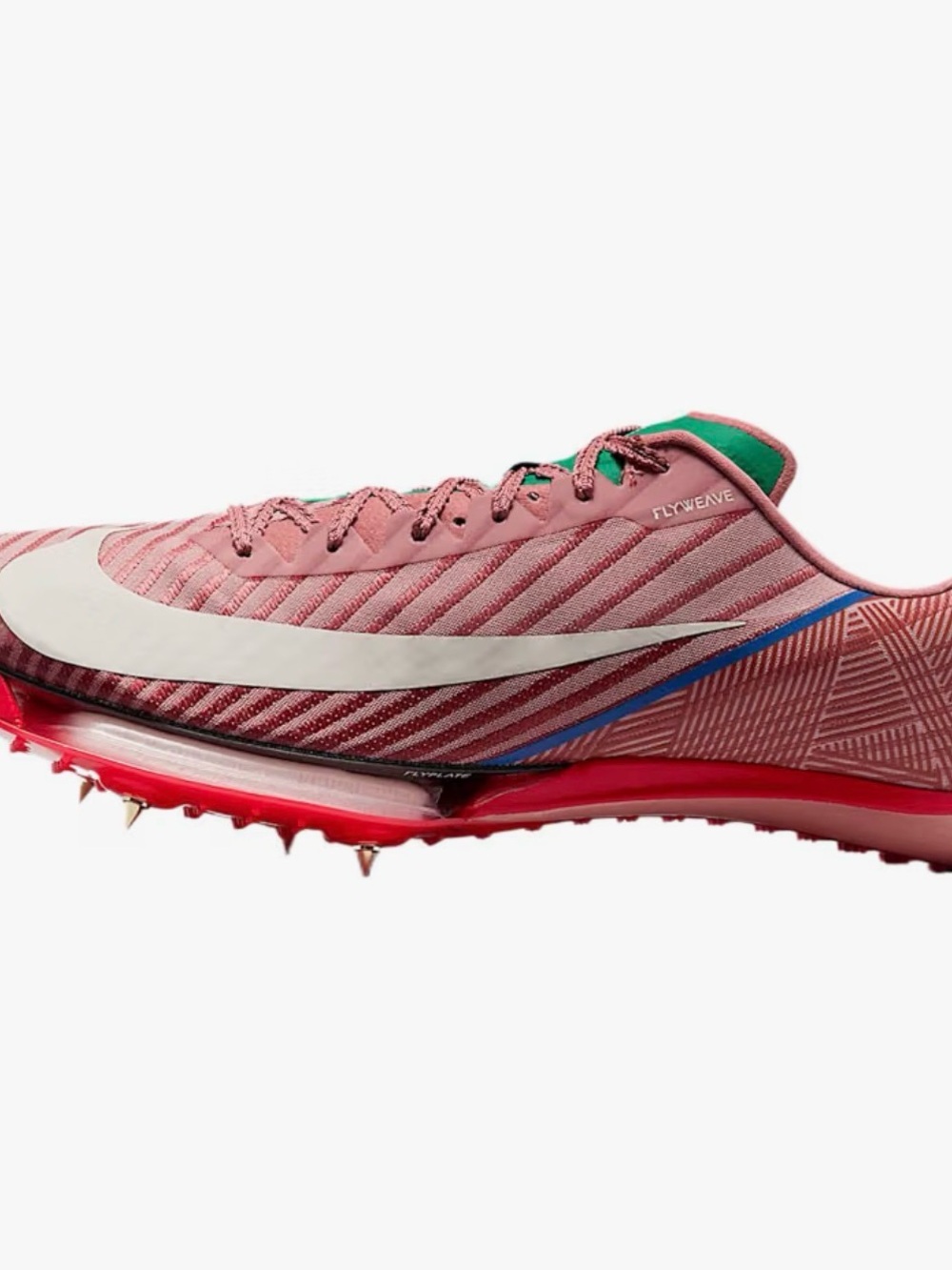 Nike Men’s Pink and Green Flyweave Track Spike